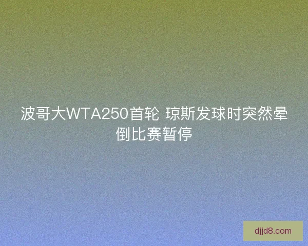 波哥大WTA250首轮 琼斯发球时突然晕倒比赛暂停 波哥大WTA250首轮 琼斯发球时突然晕倒比赛暂停