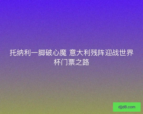 托纳利一脚破心魔 意大利残阵迎战世界杯门票之路